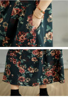Vestido Floral de Algodón Vintage Moda Casual para Mujeres Primavera Otoño - details 15