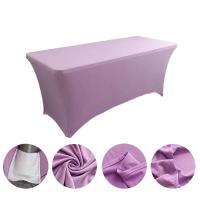 Manteles de Lycra de 6 pies, cubiertas de mesa de cumpleaños de hotel de boda de alta elasticidad para plegables de 4 pies, 5 pies, 6 pies y 8 pies - details 12