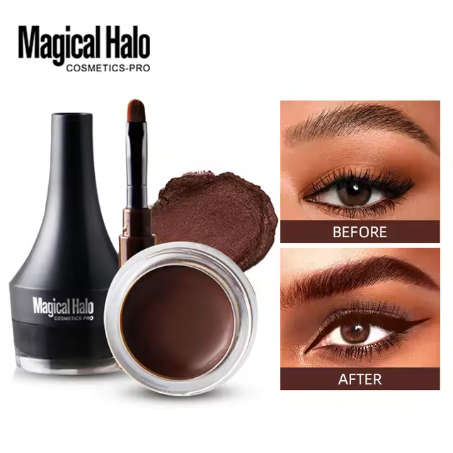 Pomada para cejas, delineador de ojos en Gel resistente al agua, Gel para cejas esculpidas teñidas de larga duración con pincel, sombra para cejas, delineador de ojos, crema, maquillaje - 1