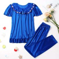 Conjunto de pijama de satén grande 5XL, pijamas cortos, decoración del hogar de mediana edad, pijamas de mujer baratos - details 20