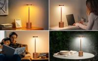 Lámpara de mesa LED con Sensor táctil de Metal clásico, lámpara de escritorio, 3 colores, barra de luz ambiental creativa, decoración de habitación, luz nocturna recargable - details 11