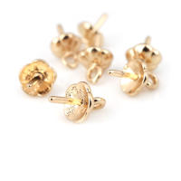 Perlas de latón de alta calidad con baño de oro de 18K, media perforación, para conectar dijes, tapas de perlas, accesorios para la fabricación de joyería DIY para mujeres - details 70