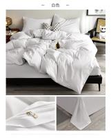 Juego de Ropa de Cama de Alta Calidad Amigable con la Piel en Negro Funda de Edredón Individual y Doble King Size Estilo Sólido - details 12