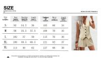 Conjunto Mujer 2025 - Chaleco Elegante con Botones y Shorts, Cuello en V, Tejido Transpirable - Moda Oficina y Casual - details 0