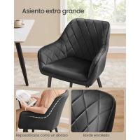 Silla de Comedor de Terciopelo Silla de Cocina con Respaldar Carga Máx. 120 kg Patas de Metal - details 3