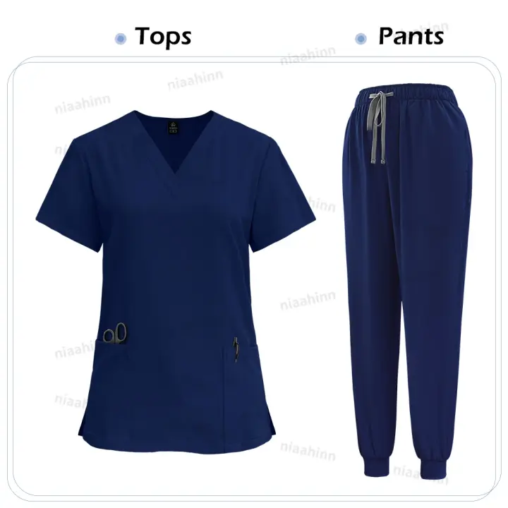 Exfoliante médico, bata quirúrgica de enfermería, exfoliante elástico de alta calidad, uniforme de color sólido para atención médica, ropa de trabajo al por mayor, unisex - 1