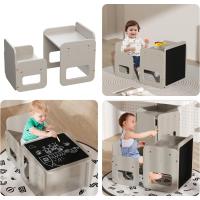 Conjunto de Mesa y Silla Montessori para Niños 2 en 1, de Madera Ajustable con Pizarra, Ideal para Actividades y Dibujo, Blanco - details 11