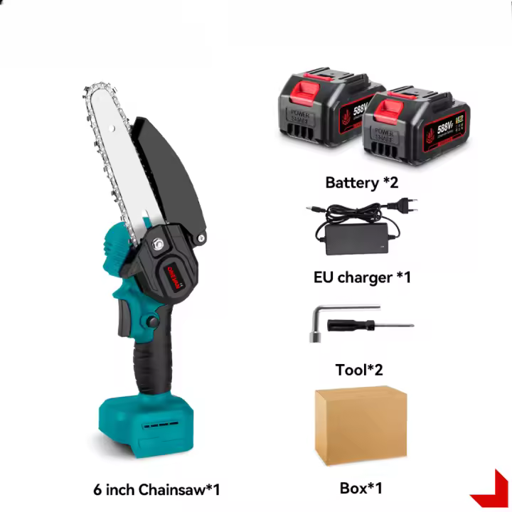 ONEVAN Motosierra eléctrica telescópica sin escobillas de 3500W, tijeras de podar de 3 en 1 para ramas altas, herramienta de podar de jardín para batería Makita, juego de pines - 1