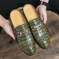 Sandalias con diseño de piedra sintética para hombre, zapatos con hebilla de herradura, tacón versátil, a la moda - details 3