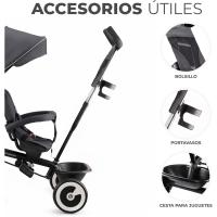 Triciclo Evolutivo, Bicicleta Sin Pedales, Bicicleta Bebe, Plegable, Para Niños, Cinturón, Con Accesorios, Portavasos, Cesta, 9 Meses a 25 kg, Verde - details 11