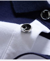 Polo de manga larga para hombre, camiseta transpirable a rayas, informal de algodón, novedad de negocios, Primavera, 2024 - details 8
