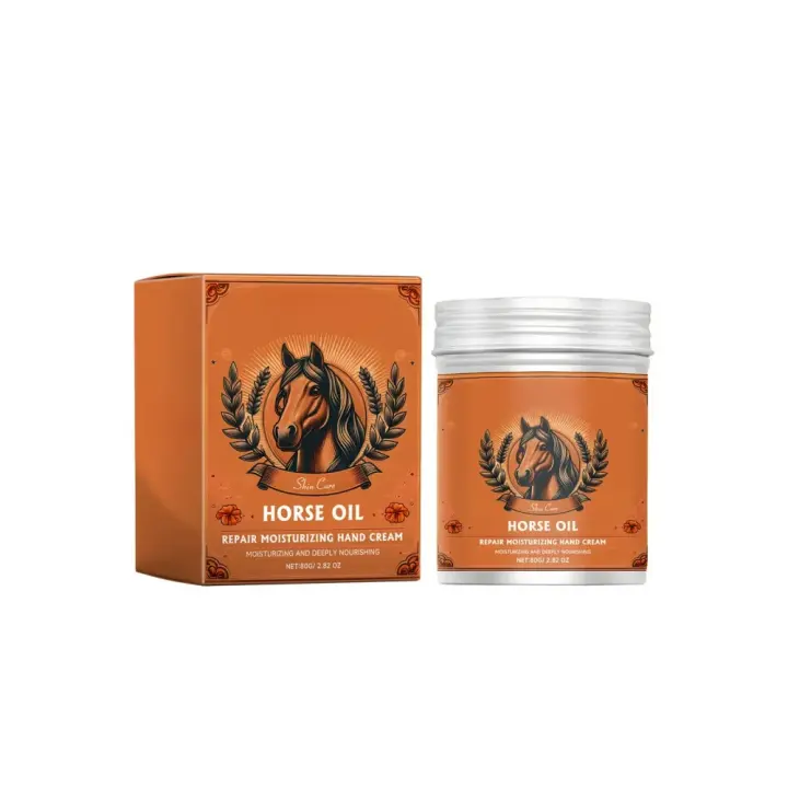 Crema de Manos con Aceite de Caballo Nutre y Hidrata la Piel, Previene la Escalpitud y las Grietas, Deja las Manos Suaves y Terrosas Adecuada para Manos Secas y Asperas - 1