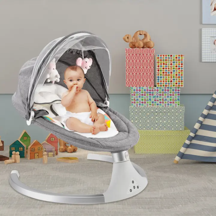 Mecedora Eléctrica Inteligente para Bebés, Mecedora Eléctrica, Cuna con Columpio para Bebés con Música Bluetooth - 1