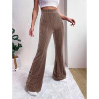 Pantalones acampanados lisos de pana de cintura alta para mujer, moda coreana, nuevos clásicos, Otoño Invierno - details 7