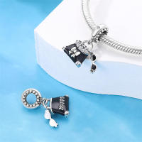 Dijes de plata de ley 100% para mujer, joyería fina DIY, regalo con cuentas de circón y Material metálico de piedra Natural - details 17