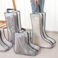 Bolsas de almacenamiento de botas altas y cortas portátiles para mujer, 2 paquetes altos y 2 paquetes cortos, bolsas de botas impermeables para viajes y diarios, negro - details 6
