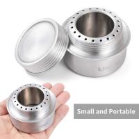 Mini estufa tipo mochila con quemador de alcohol de aluminio de 100 ml, soporte plegable de acero inoxidable para campi, hiki y supervivencia - details 2