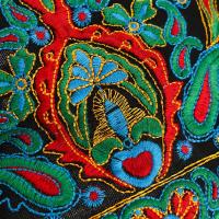 Bandanas de flores bordadas a la moda, turbante de estilo étnico mexicano, gorros Vintage transpirables para cubrir el cabello para mujer - details 12