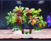 Simulado pequeño árbol de coco tanque de peces conjunto de acuario plantas acuáticas decorativo paisajismo adorno pequeño péndulo conjunto cocotero - details 1