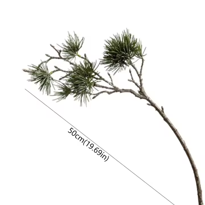Rama de pino Artificial verde, plantas de pino de lujo de plástico, plantas falsas realistas elegantes para decoración del jardín del hogar - 1
