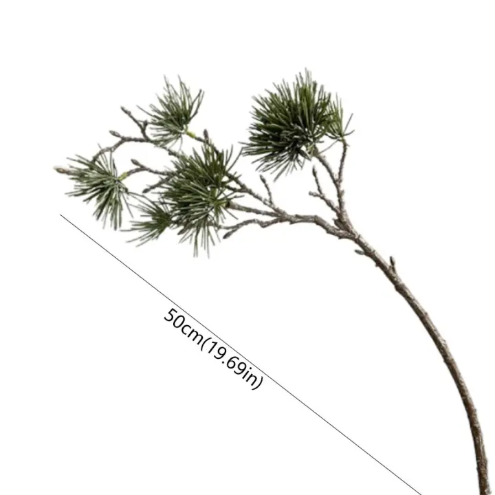 Rama de pino Artificial verde, plantas de pino de lujo de plástico, plantas falsas realistas elegantes para decoración del jardín del hogar - 1
