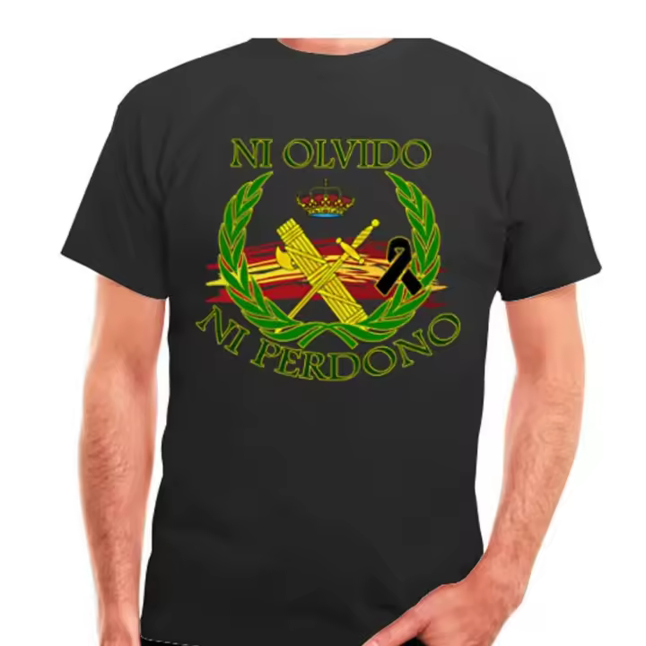 No olvides o perdonar. Camiseta con insignia Civil de Guardia española, 100% algodón, cuello redondo, manga corta, camiseta informal de verano para hombre, ropa de calle - 1