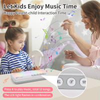 Rainbow Flashing Piano Toys Portable Keyboard Toys with 5 Instruments 13 Melody Electronic Music Toys Educational Toys for Kids - details 2