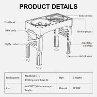 Comedero para Mascotas 3 en 1 Tazones de Alimentación Lentos Dobles Plegables con Altura Ajustable - details 4