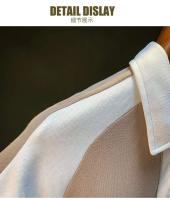 Polo empalmado con patrón cuadrado de gofres para hombre, camiseta holgada y transpirable de cinco mangas, innovadora para 2025, informal de verano - details 14