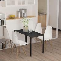 Mesa de Comedor de Cristal Mesa Rectangular para 4-6 Personas con Patas de Metal Multifuncional para Cocina Salón 120x60x75 cm Negro - details 8