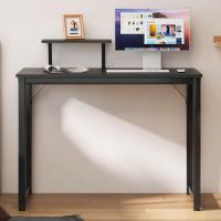 Mesa de ordenador de 100 cm, mesa de trabajo con estante, robusta y fácil de instalar, madera y metal, diseño moderno, estilo industrial - details 38