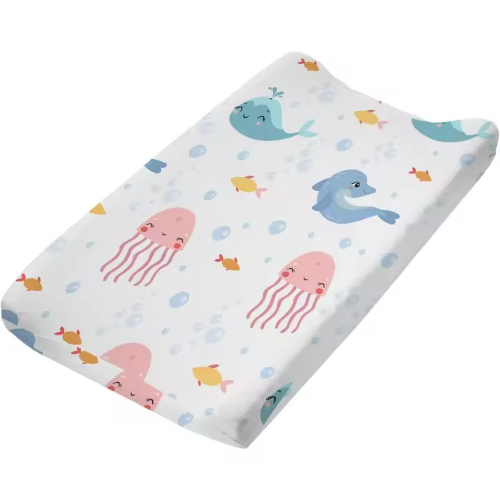 Funda para Cambiador de Pañales para Bebé Diseño de Flores, Arco Iris Transpirable, 32 x 16 pul - 1