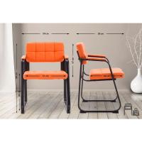 B Tapizada En Cuero Sintético I Silla De Espera con Reposabrazos I Silla Confidente con Base De Metal I Color:, Color:Negro - details 10