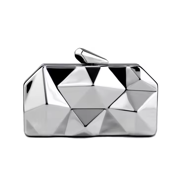 Textura metálica cubo de agua paquete de banquetes de bodas de moda femenina bolso de bodas vestido de celebridades bolso de bolsos pequeños - 1
