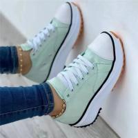 Zapatillas de lona con patrón para mujer, zapatos informales, zapatillas planas con cordones - details 3
