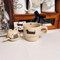 Taza de Café Hecha a Mano Pintada Caja de Regalo de Copa de Stack de Conejo - details 8