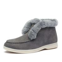 Nuevas botas de nieve de gran tamaño, zapatos de algodón para la nieve a la moda para mujer, zapatos cálidos de algodón de terciopelo, botas de algodón informales de barril corto - details 0