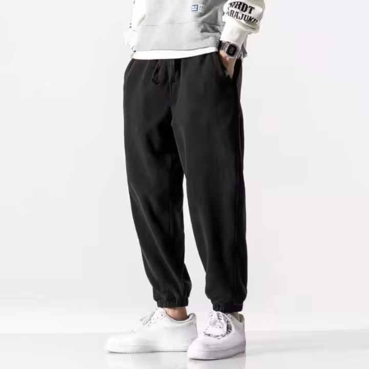 Ropa deportiva de lana polar para hombre, pantalones informales cálidos con cintura elástica para correr, cómodos a la moda de otoño - 1