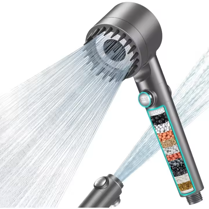 Ducha de Alcachofa de Alta Presión con Filtro de 15 Pasos Ducha Antical con Mango de 1.5M con 3 Modos de Rociado - 1