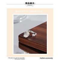 Anillo asimétrico de jadeíta de plata para mujer: textura natural mínimamente lujosa y diseño Wearab, joyería épica con bohemio - details 3