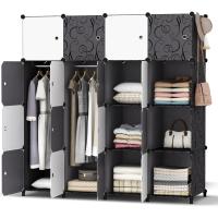 Armario Modular Portátil de 20 Compartimentos Guardarropa para Dormitorio con Barra para Colgar Ropa Compartimentos Más Profundos Aptos para Perchas - details 31