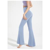 Pantalones acampanados antibacterianos, pantalones de yoga micro deportivos de cintura alta para mujer, pantalones de pierna ancha adelgazantes color piel - details 17