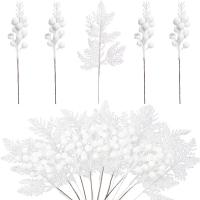 Ramo de Flores Artificiales Brillantes 5Pcs Guirnaldas Navideñas para Hogar - details 8