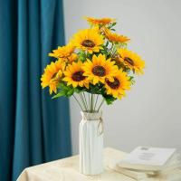 Ramos de Girasol Artificiales Búquet de Flores Falsas de 7 Cabezas 29cm de Enredaduras - details 8