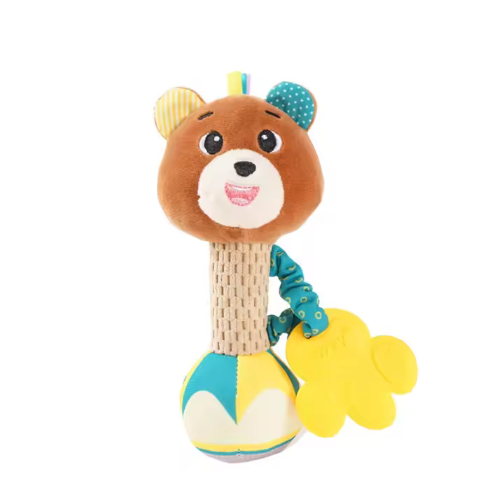 Juguetes De Sonajero Para Bebés Peluche Animal Suave Con Sonido Y Textura Sensorial Calmante Para Niños Y Niñas Regalos De Cumpleaños - 1