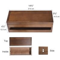Caja organizadora de cables de madera, Protector contra sobretensiones, rayas de alimentación, Color café - details 1