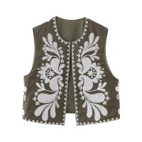BUNO-2025 Chaleco corto con bordado Floral Vintage para mujer, chaqueta, chalecos de estilo nacional para mujer, chaleco informal elegante, Tops - details 9