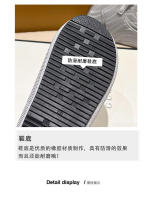 Zapatillas de mujer de suela gruesa de alta gama para uso al aire libre, nuevo estilo de verano con diamantes de imitación, plataforma completa - details 5