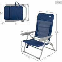 Pack 2 sillas de Playa Plegado Plano, Muy compactas, Multiposición, 6 Posiciones, con cojín y Mesa, Asas para fácil Transporte, Medidas 47x57x89 cm, De Aluminio y textileno, Antivuelco (85476) - details 12