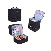 Bolsa Portátil Para Uñas De Doble Capa Organizador De Viaje Bolsa Multifuncional Para Esmaltes Y Aceites Esenciales Material PU Estilo Moda - details 2